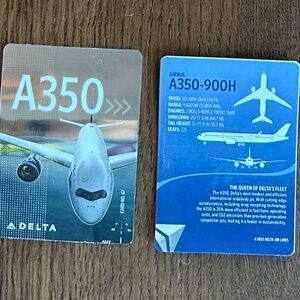 Delta Air Lines Trading Card 2025 Series Airbus A350 #67 New Exc Condition
